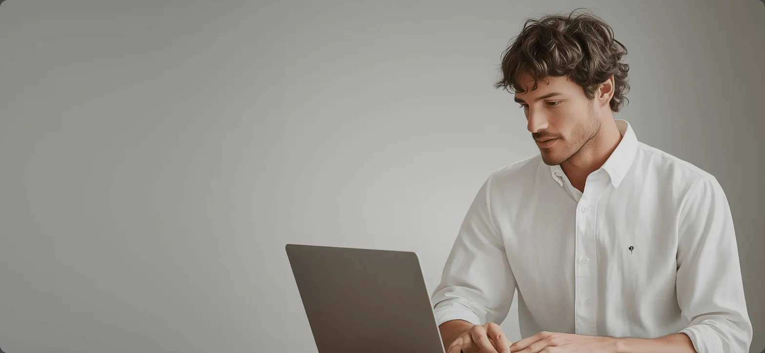 IT specialist working on a laptop
